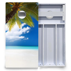 Beach Palm Tree Cornhole Boards - All Weather Series Cornhole Solutions