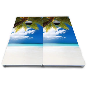 Beach Palm Tree Cornhole Boards - All Weather Series Cornhole Solutions