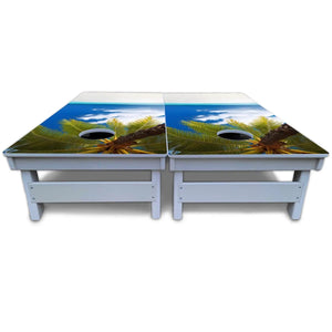 Beach Palm Tree Cornhole Boards - All Weather Series Cornhole Solutions