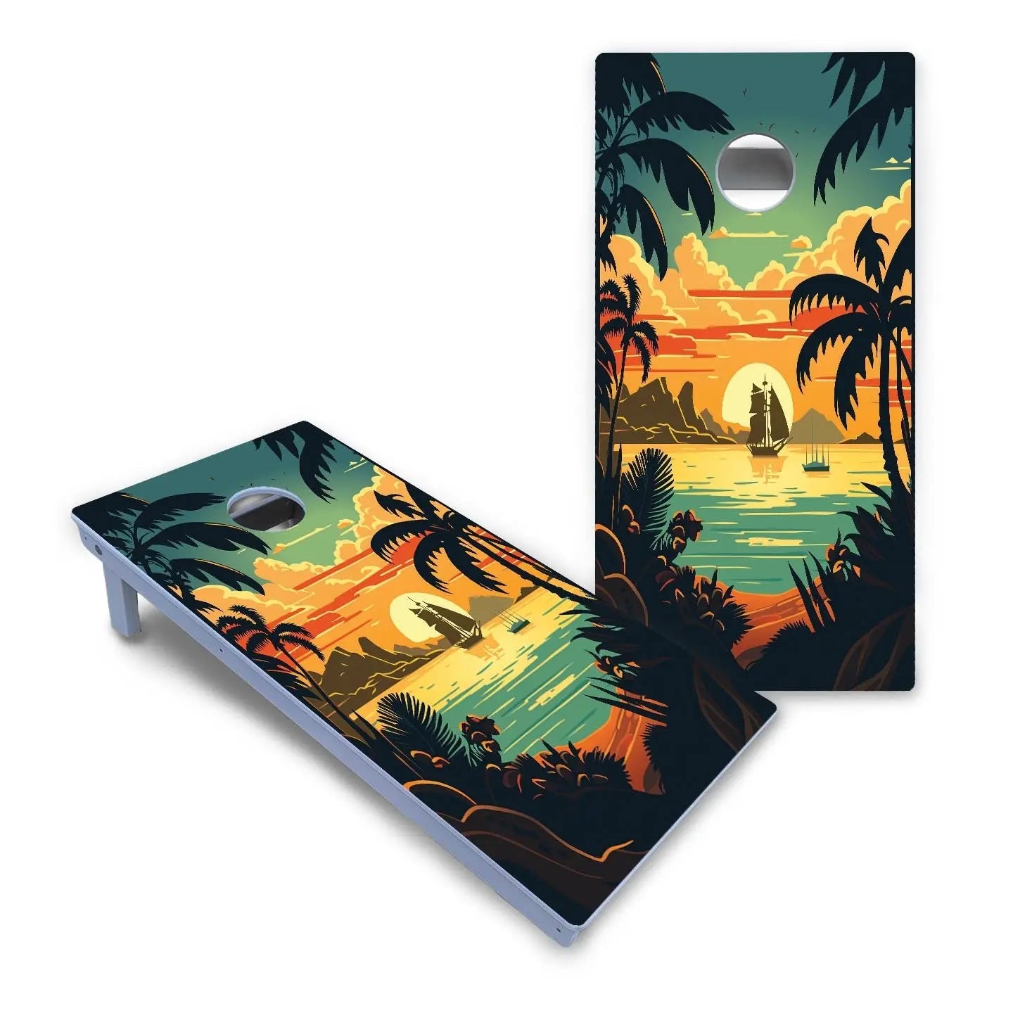 Beach Sunset Cornhole Boards - All Weather Series Cornhole Solutions