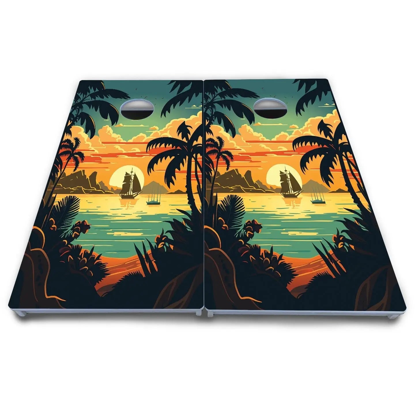 Beach Sunset Cornhole Boards - All Weather Series Cornhole Solutions