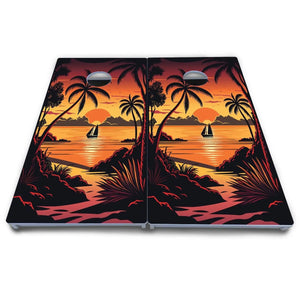 Beach Sunset Cornhole Boards - All Weather Series Cornhole Solutions