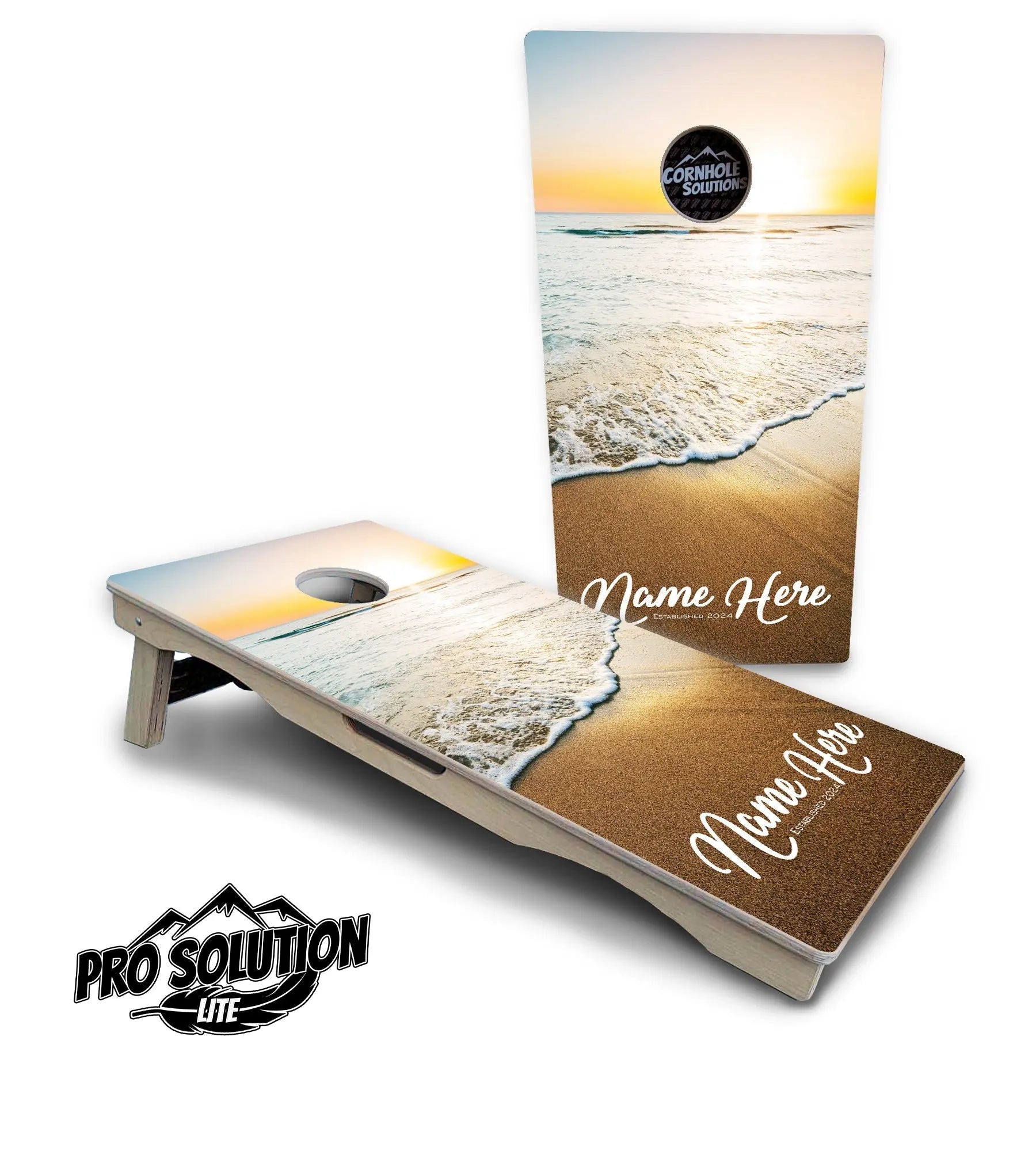 Beach Sunset Cornhole Boards - Pro Solution Lite Series Cornhole Solutions