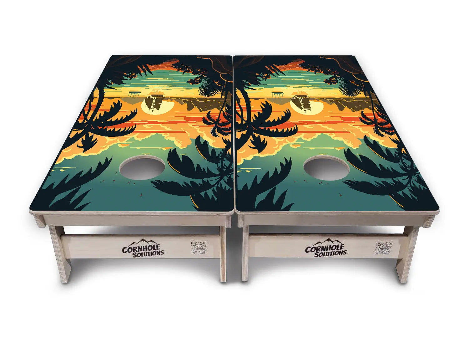 Beach Sunset Cornhole Boards - Professional Tournament Series
