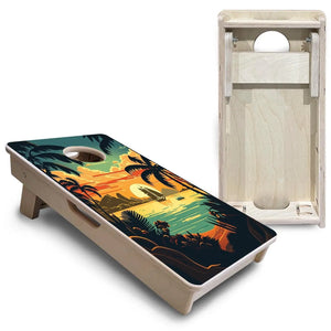 Beach Sunset Design Options - Mini or Vacation Size Cornhole Boards