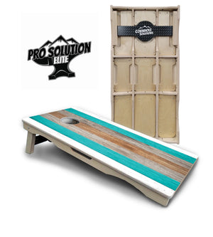 Beach Theme Stripe Cornhole Boards - Pro Solution Elite Series Cornhole Solutions