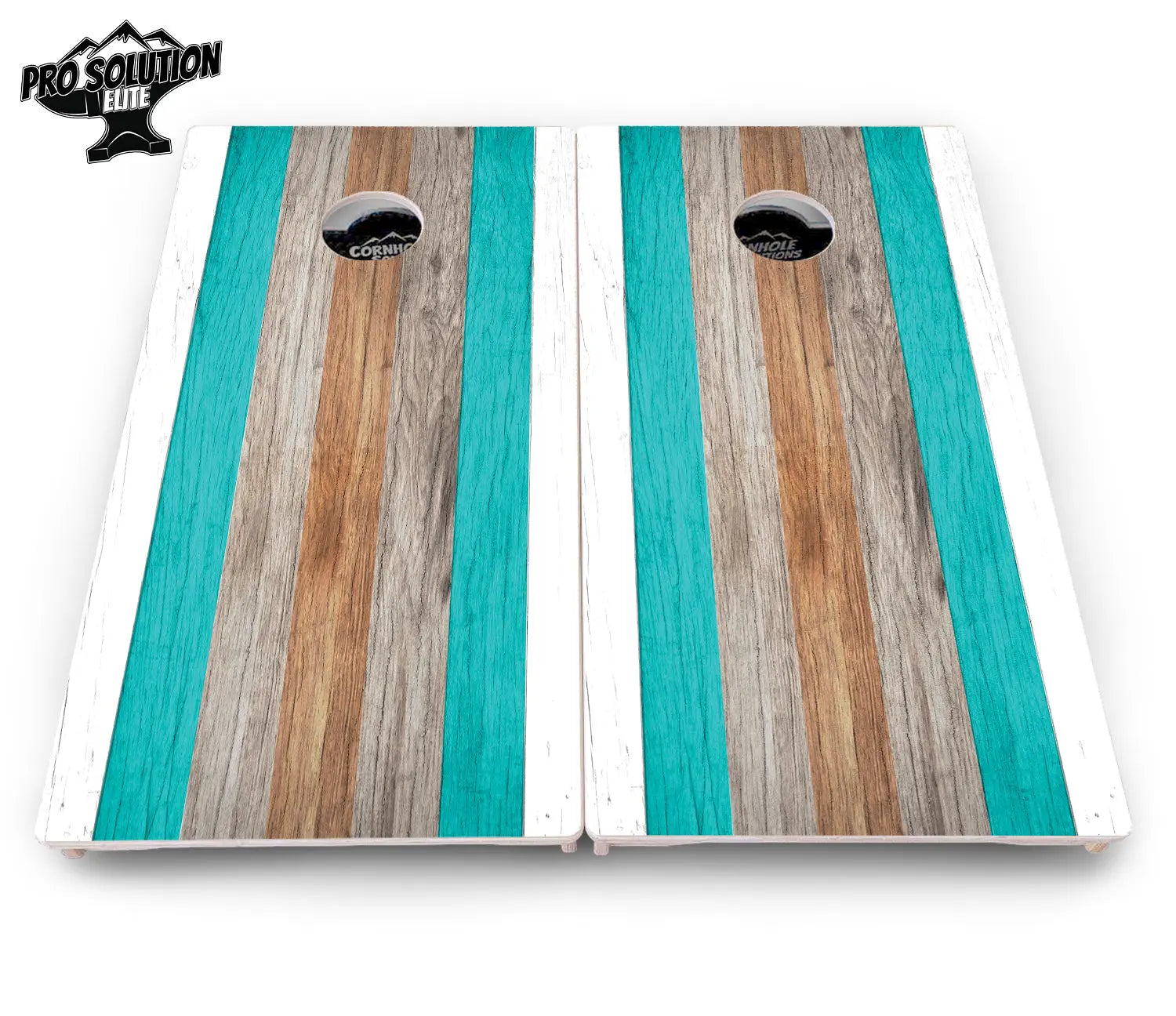 Beach Theme Stripe Cornhole Boards - Pro Solution Elite Series Cornhole Solutions