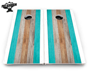 Beach Theme Stripe Cornhole Boards - Pro Solution Elite Series Cornhole Solutions