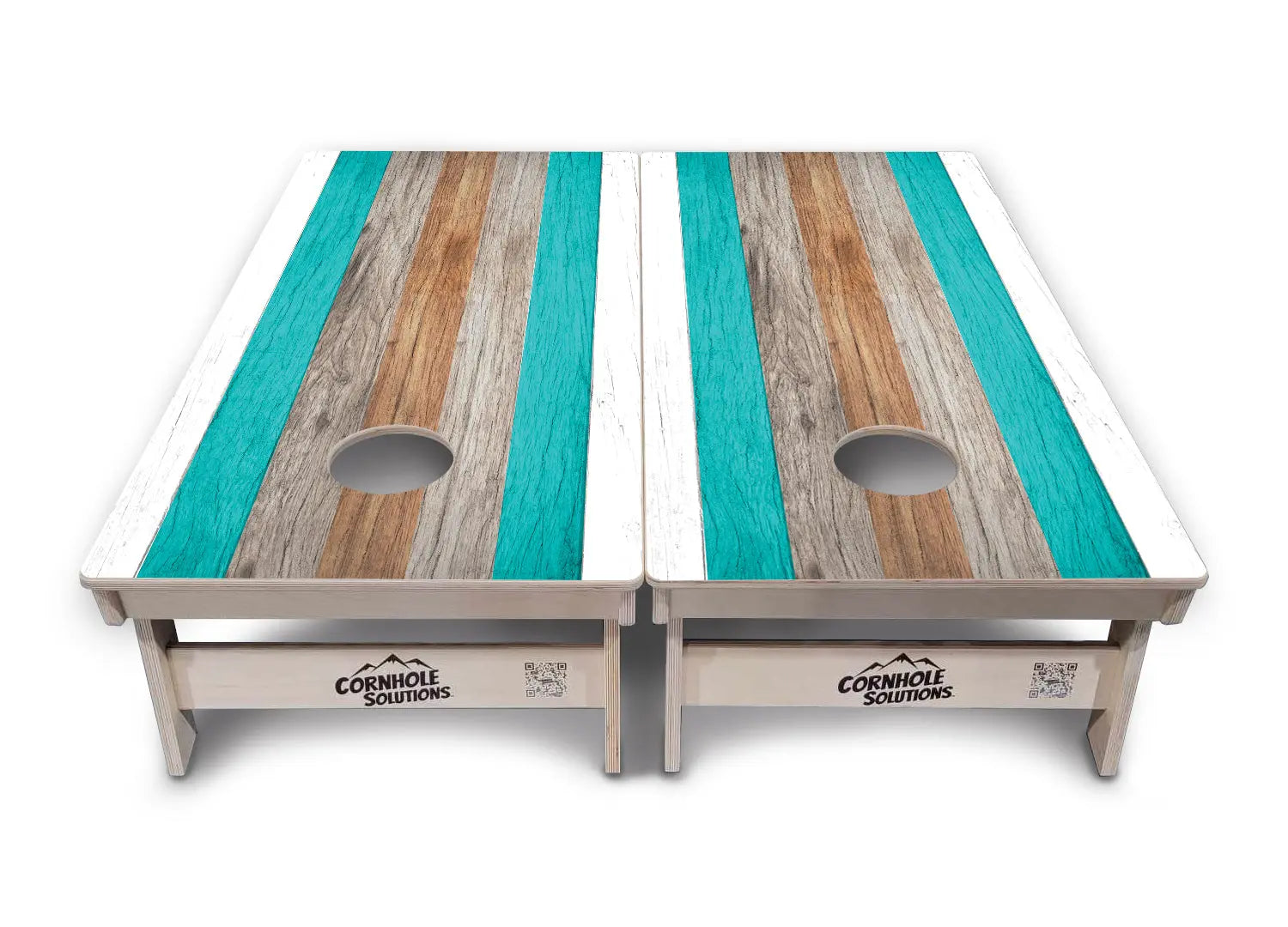 Beach Theme Stripe Cornhole Boards - Professional Tournament Series Cornhole Solutions