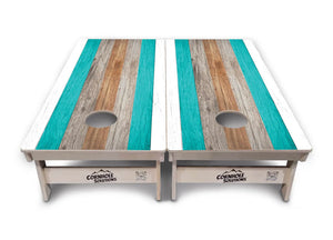 Beach Theme Stripe Cornhole Boards - Professional Tournament Series Cornhole Solutions