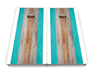 Beach Theme Stripe Cornhole Boards - Professional Tournament Series Cornhole Solutions