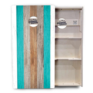 Beach Theme Stripe Cornhole Boards - Professional Tournament Series Cornhole Solutions