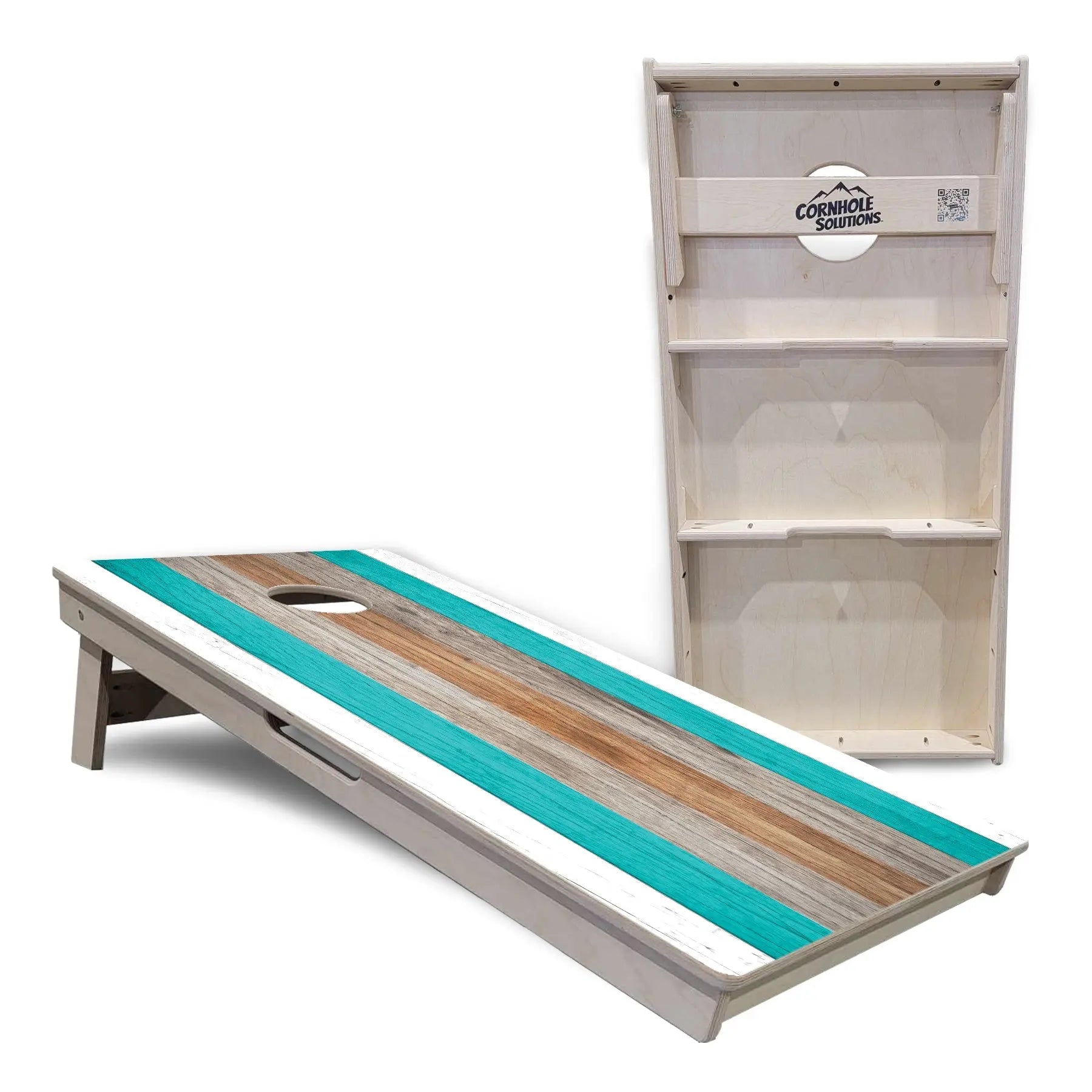 Beach Theme Stripe Cornhole Boards - Professional Tournament Series Cornhole Solutions