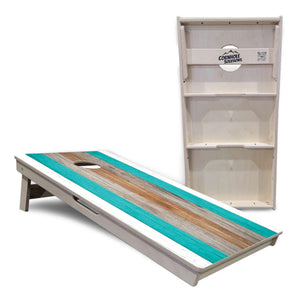 Beach Theme Stripe Cornhole Boards - Professional Tournament Series Cornhole Solutions