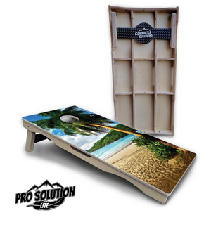Beach Scene Cornhole Boards - Pro Solution Lite Series Cornhole Solutions