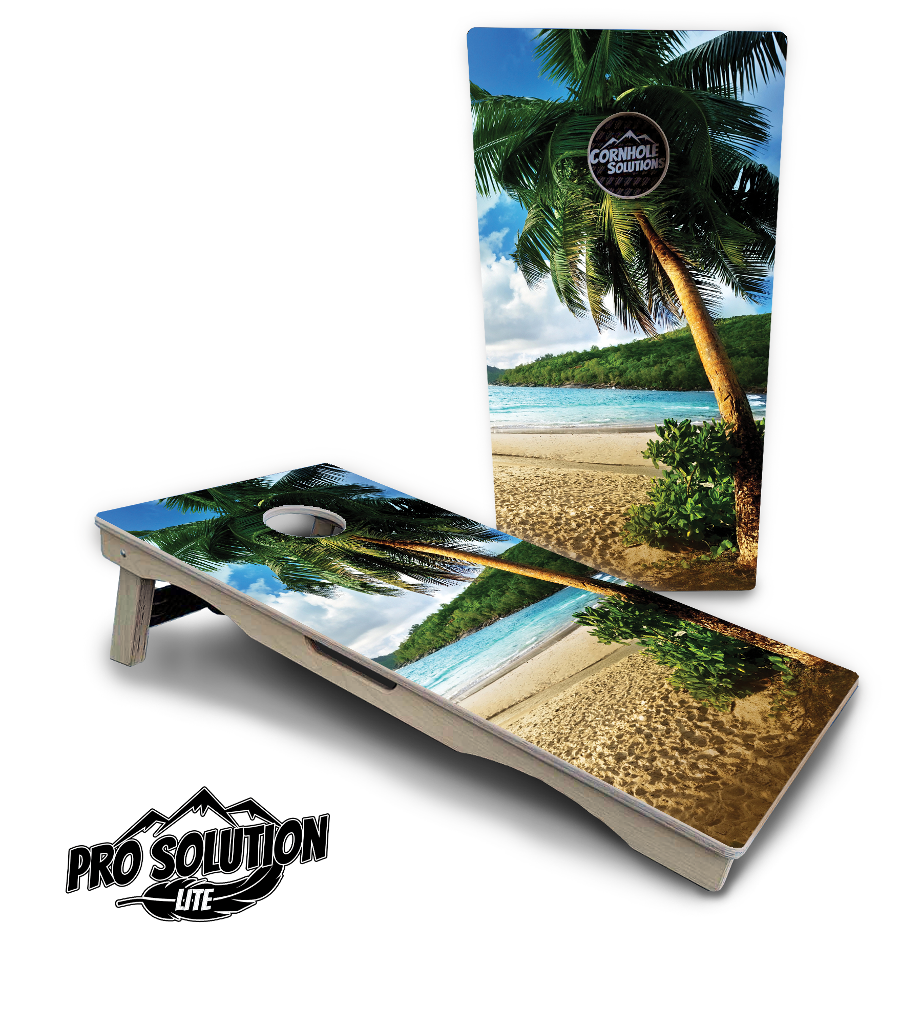 Beach Scene Cornhole Boards - Pro Solution Lite Series Cornhole Solutions