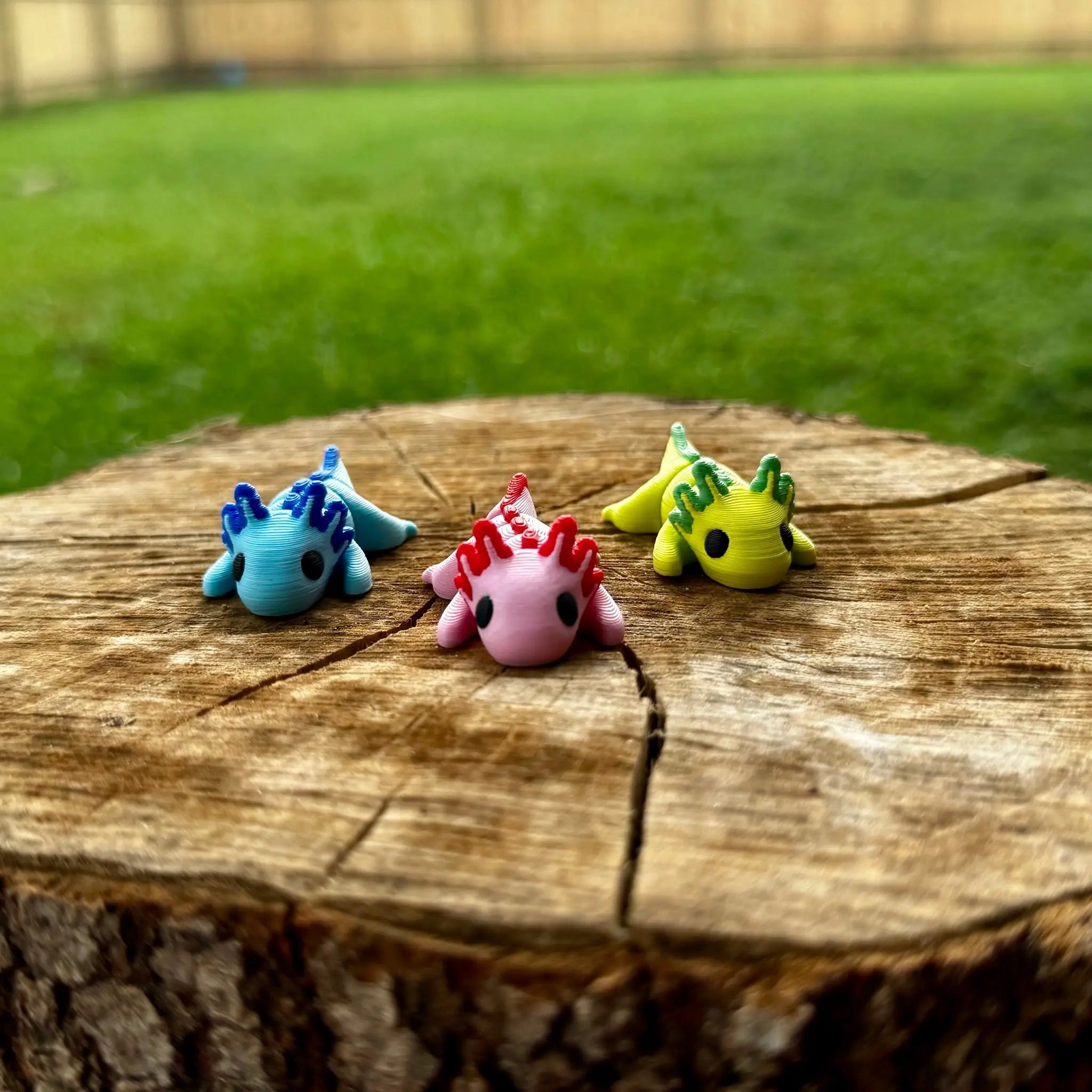 Colorful 3D printed axolotl fidget toys wholesale bundle - Main Street Collective.
