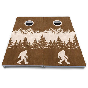 Bigfoot Mountain Scene Cornhole Boards - All Weather Series Cornhole Solutions