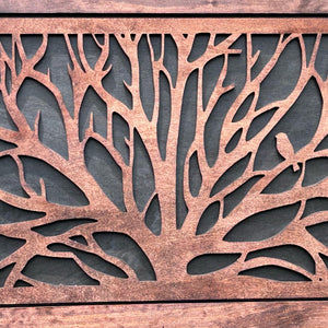 Birds in a Tree Large Gun Concealment Decor - Handcrafted Wooden Gun Cabinets - Gun Shelf Hidden Storage for Rifles, Shotguns, & Handguns - Quick Access Hidden Wall Safe