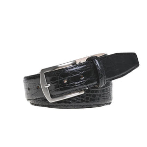 Black Caiman Crocodile Leather Belt by Roger Ximenez handmade in Miami