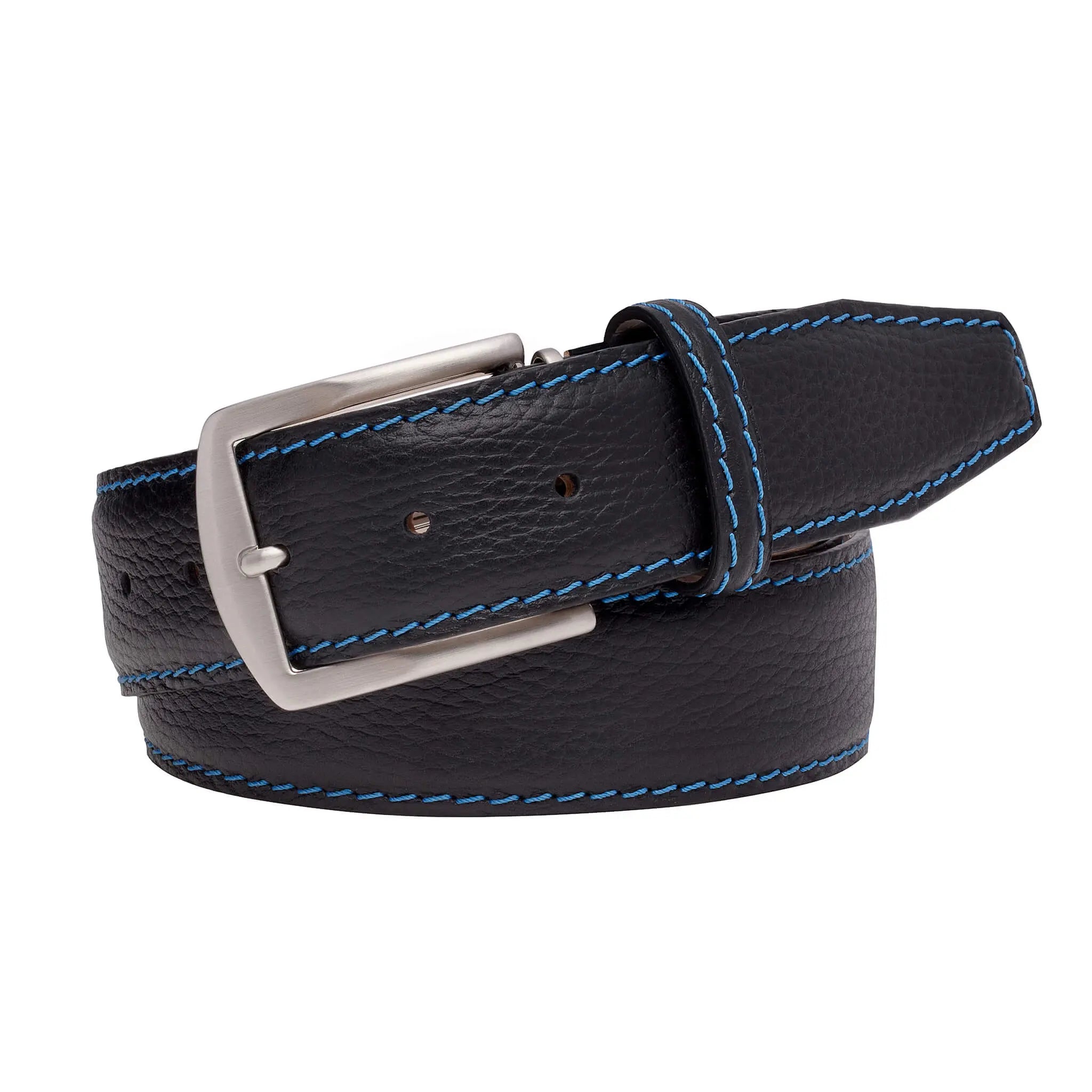 Black Italian Pebble Grain Belt by Roger Ximenez handmade in Miami