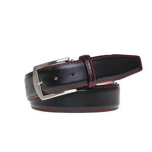 Black Italian Smooth Calf Leather Belt by Roger Ximenez