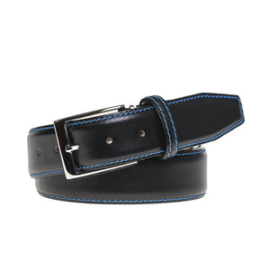 Close up of black smooth Italian calf leather texture