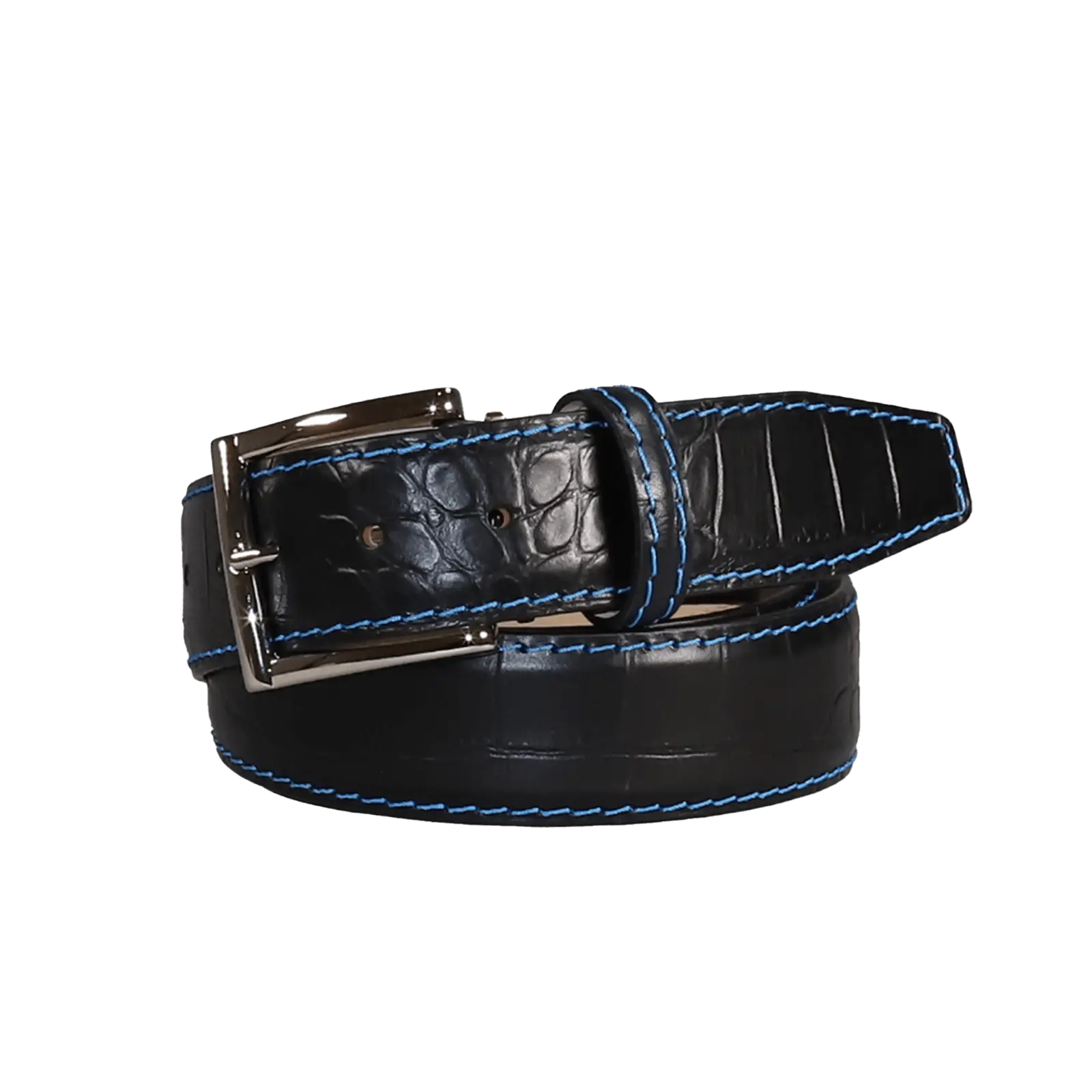 Roger Ximenez black custom leather belt with bespoke sizing options