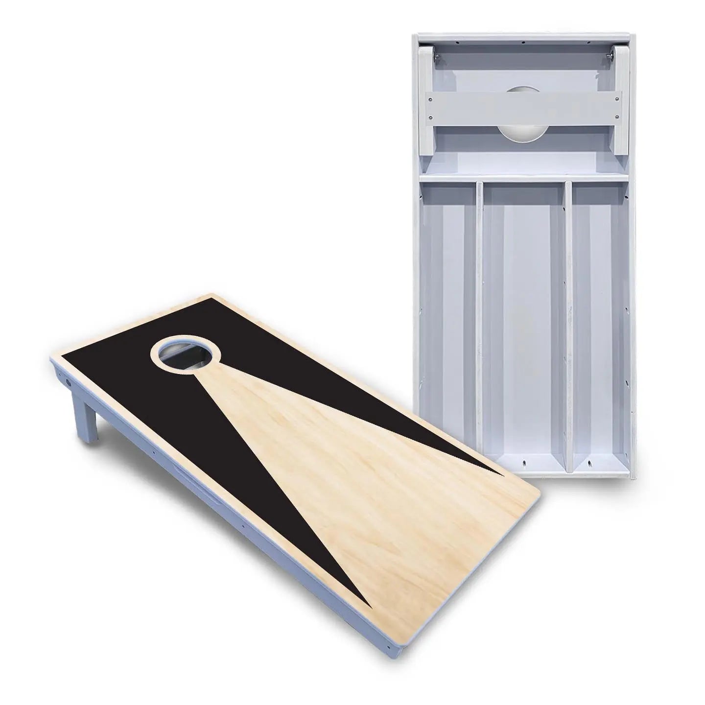 Black/Natural Keyhole Cornhole Boards - All Weather Series Cornhole Solutions