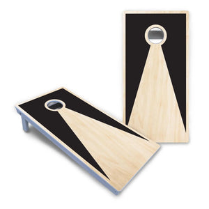 Black/Natural Keyhole Cornhole Boards - All Weather Series Cornhole Solutions