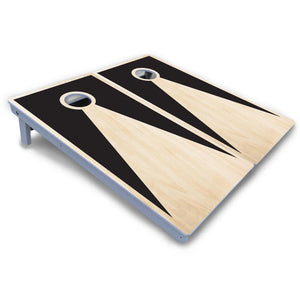 Black/Natural Keyhole Cornhole Boards - All Weather Series Cornhole Solutions