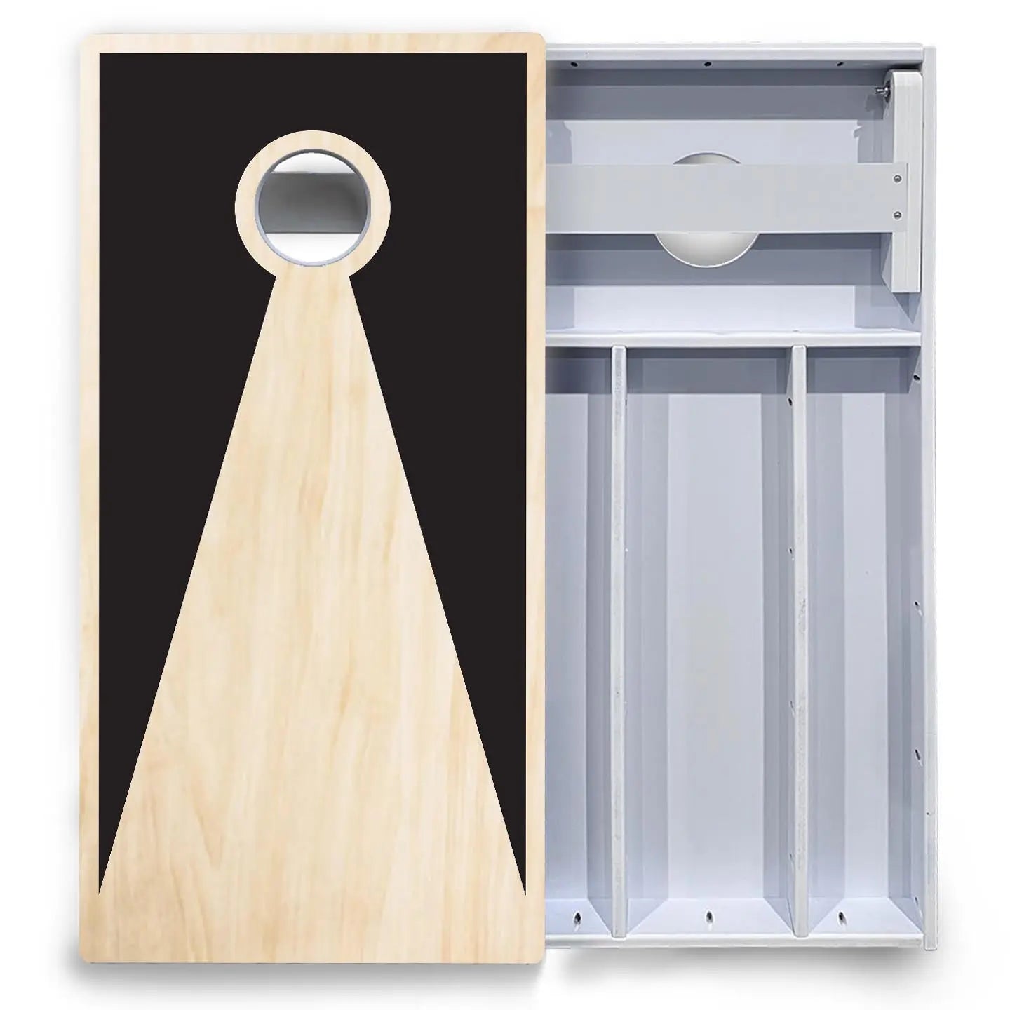 Black/Natural Keyhole Cornhole Boards - All Weather Series Cornhole Solutions