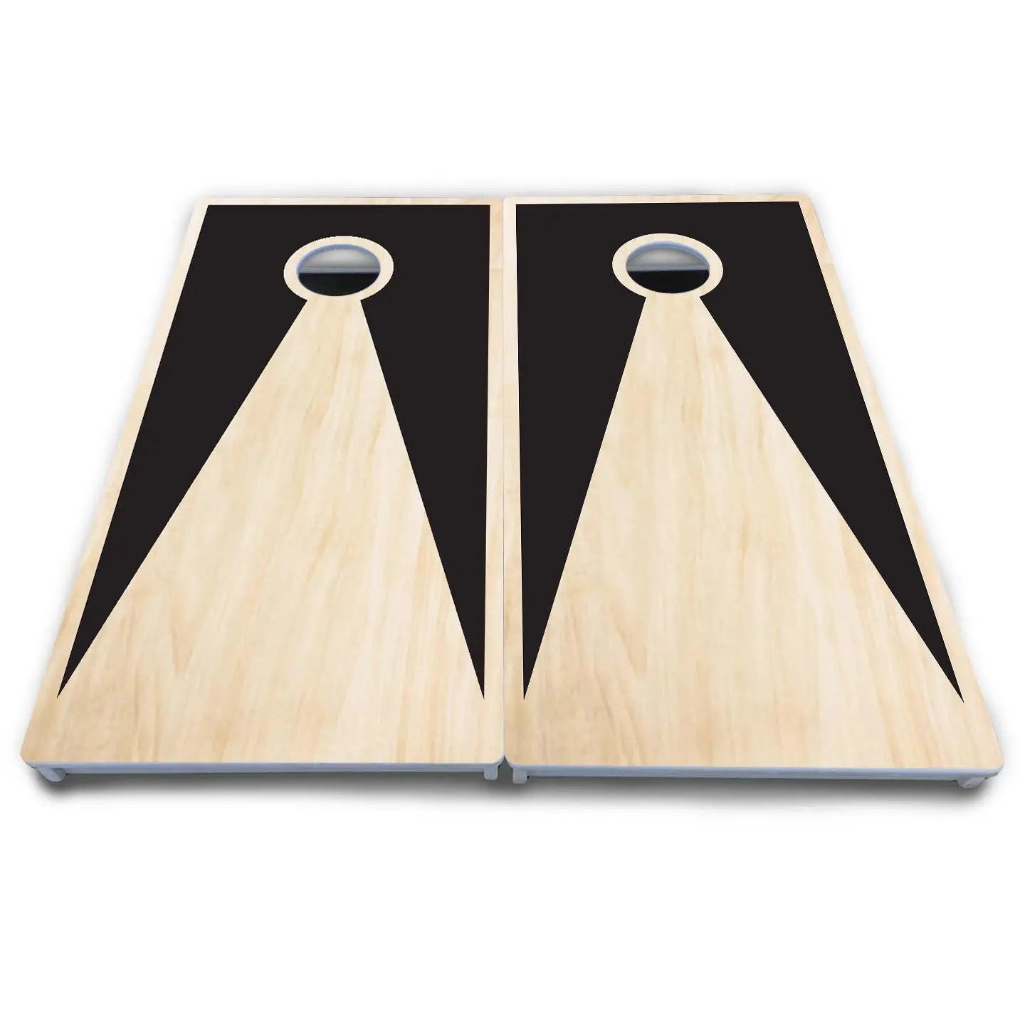 Black/Natural Keyhole Cornhole Boards - All Weather Series Cornhole Solutions