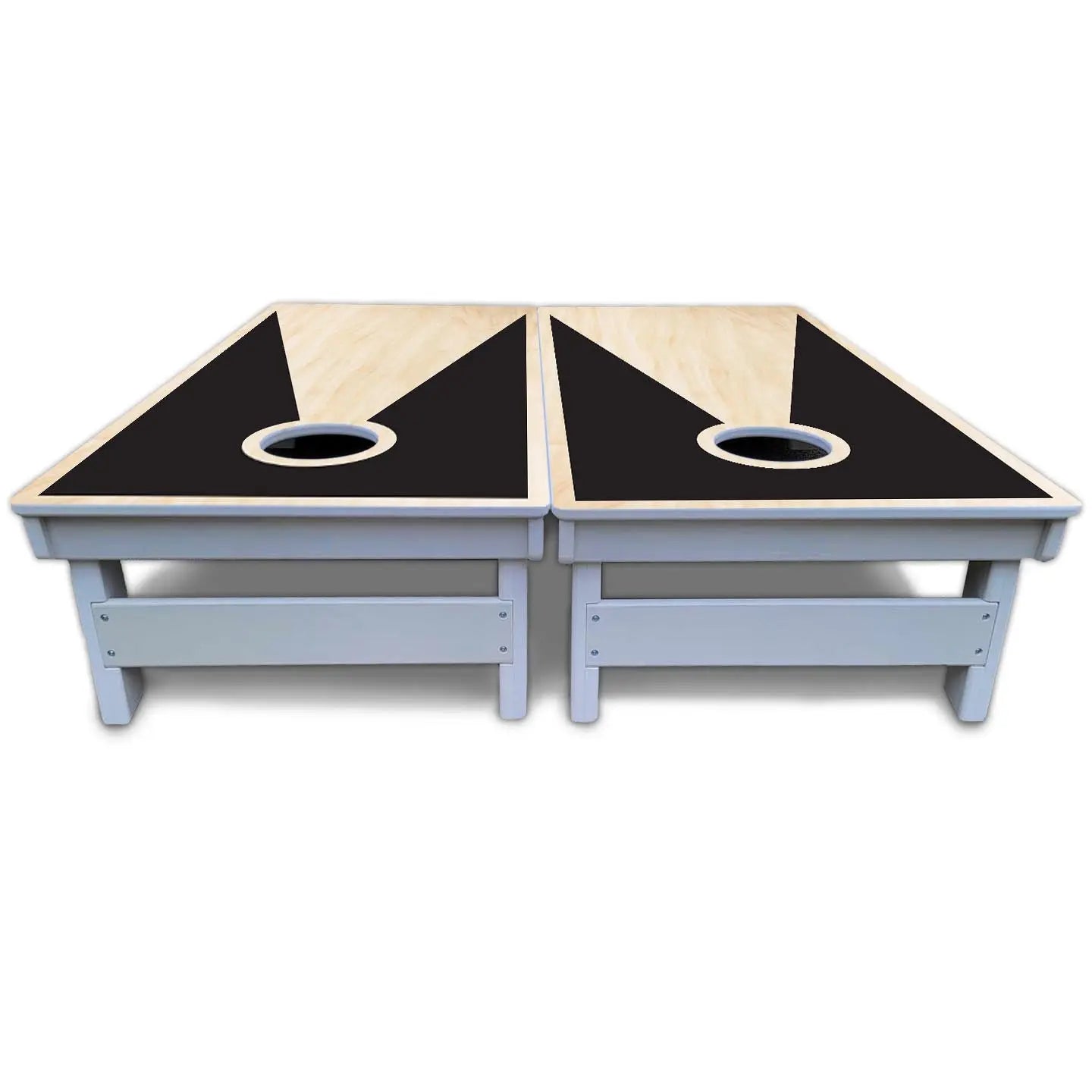 Black/Natural Keyhole Cornhole Boards - All Weather Series Cornhole Solutions