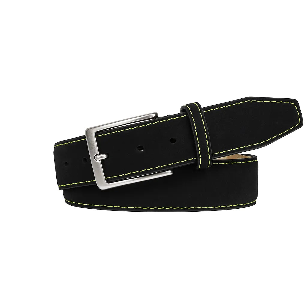Black Suede Leather Belt