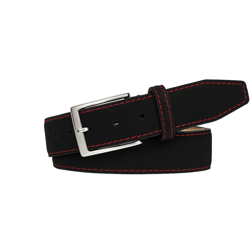 Black Suede Leather Belt