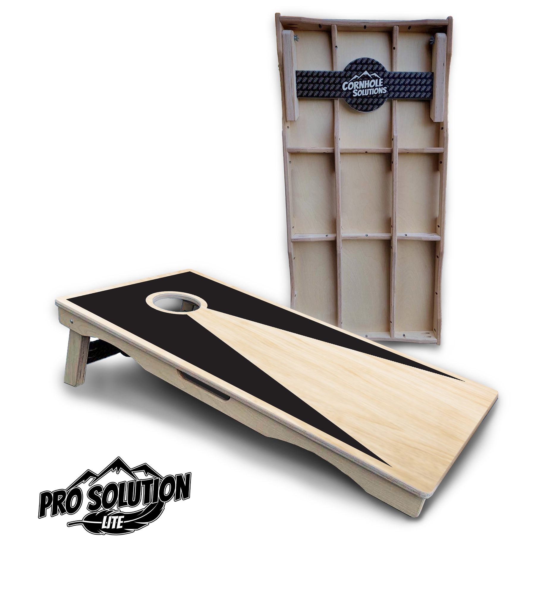 Black/Natural Keyhole Cornhole Boards - Pro Solution Lite Series Cornhole Solutions