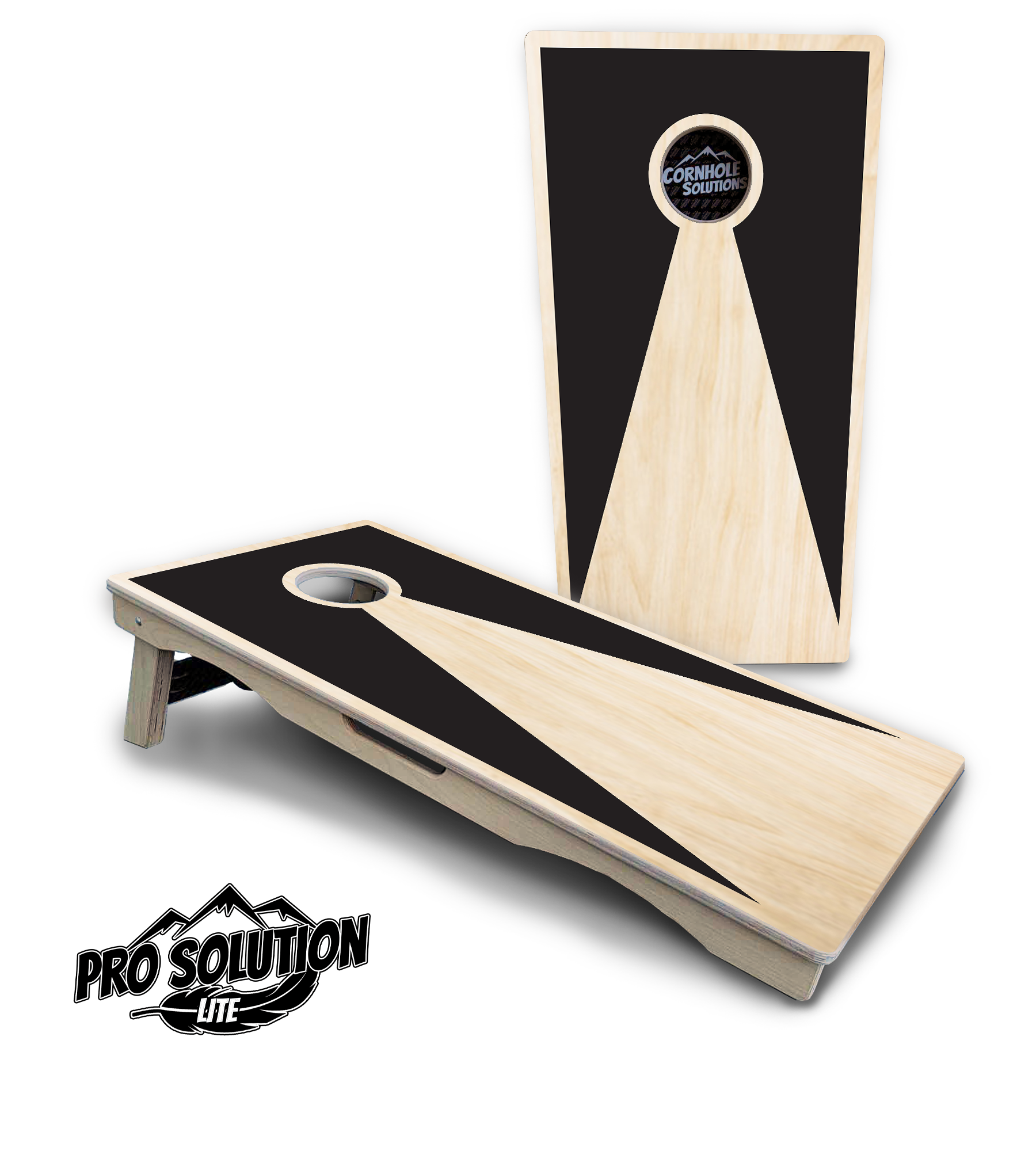 Black/Natural Keyhole Cornhole Boards - Pro Solution Lite Series Cornhole Solutions