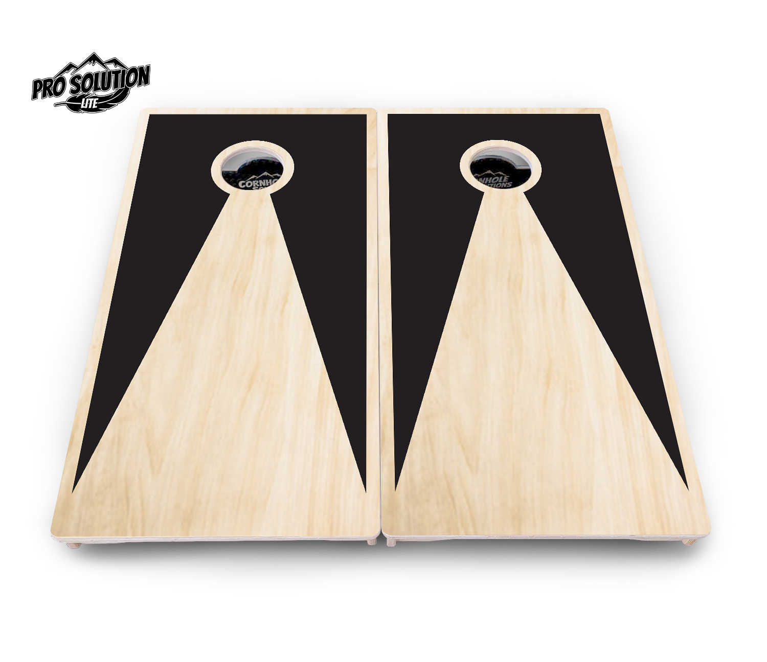 Black/Natural Keyhole Cornhole Boards - Pro Solution Lite Series Cornhole Solutions