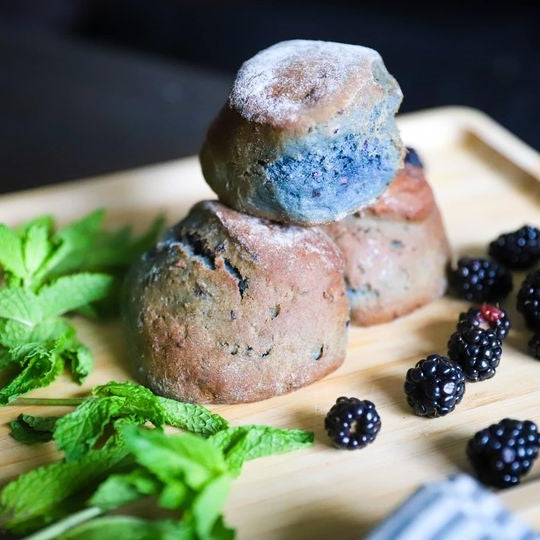 Blackberry & Fresh Mint Cream Scones