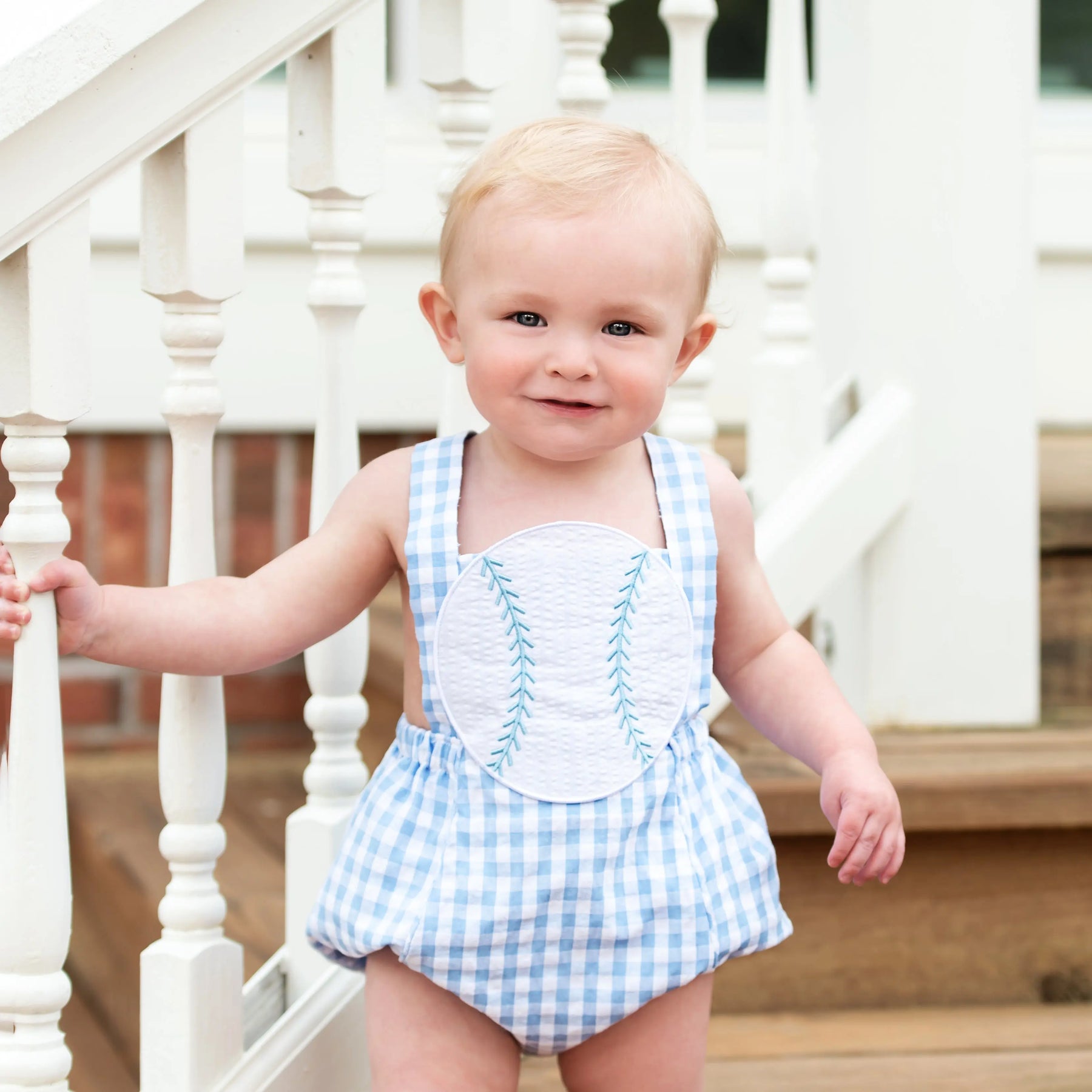 Blue Baseball Sunsuit Seven Lantern Lane