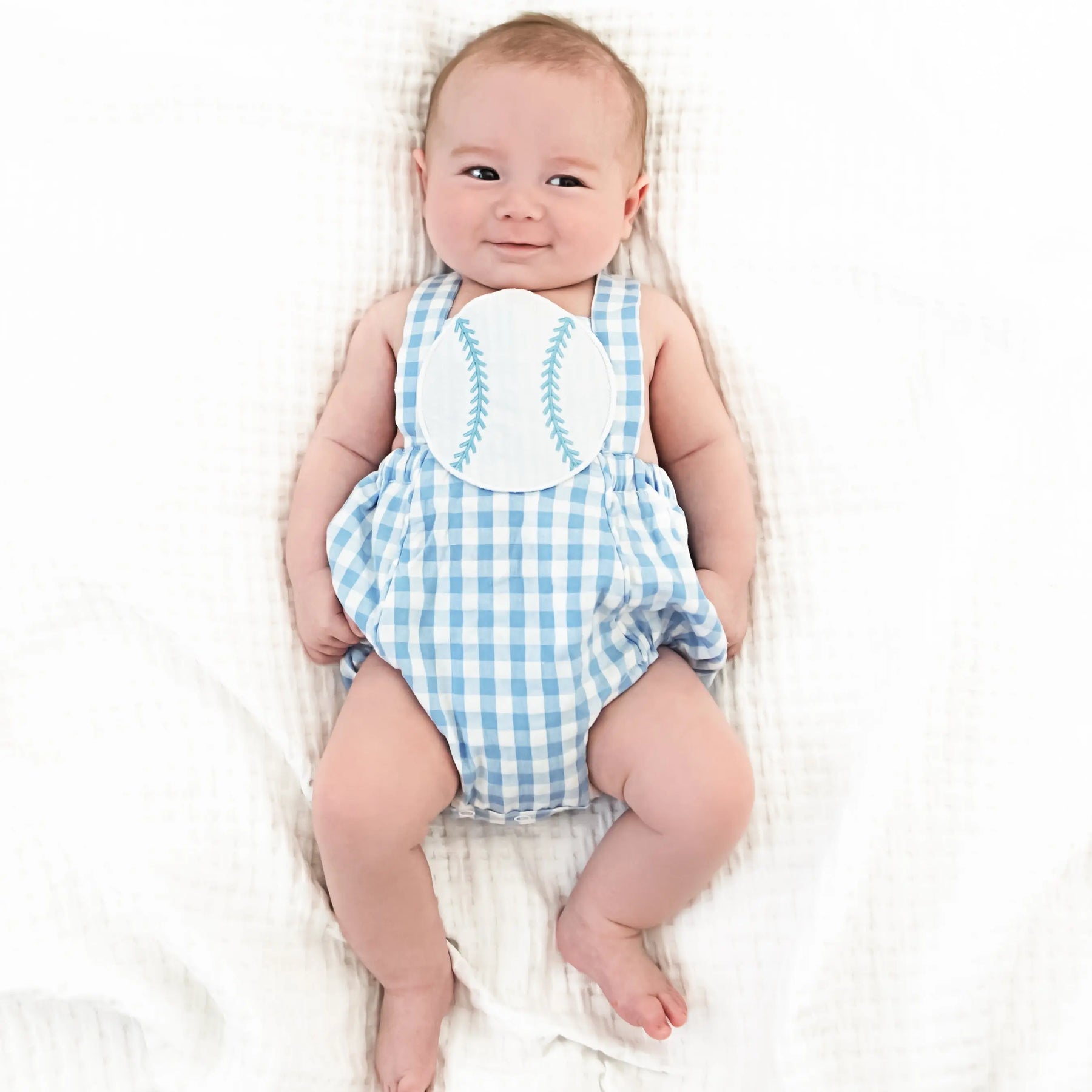 Blue Baseball Sunsuit Seven Lantern Lane