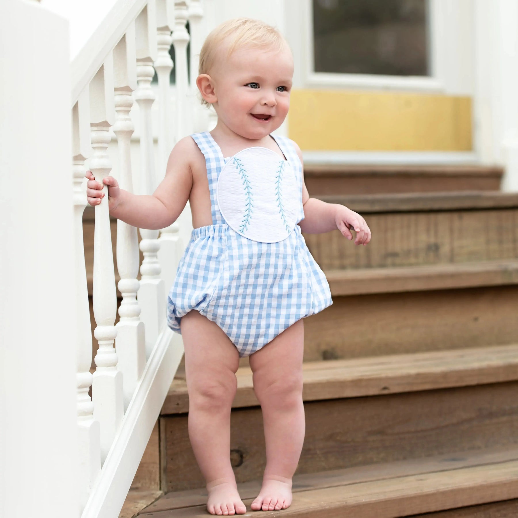 Blue Baseball Sunsuit Seven Lantern Lane