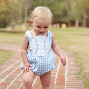 Blue Baseball Sunsuit Seven Lantern Lane