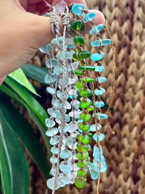 Blue Sea Glass Necklace HALT
