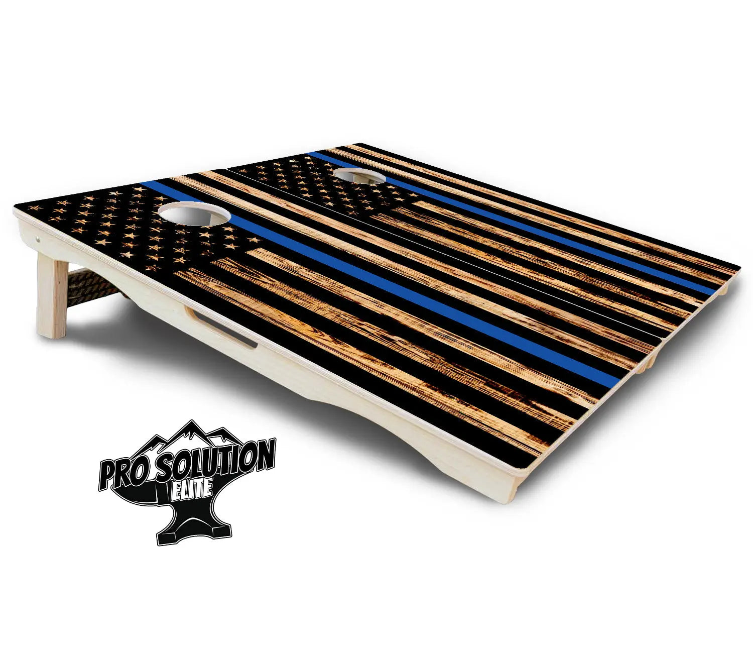 Blue & Red Line Burnt Flag Cornhole Boards - Pro Solution Elite Series Cornhole Solutions