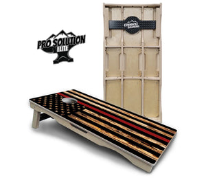 Blue & Red Line Burnt Flag Cornhole Boards - Pro Solution Elite Series Cornhole Solutions