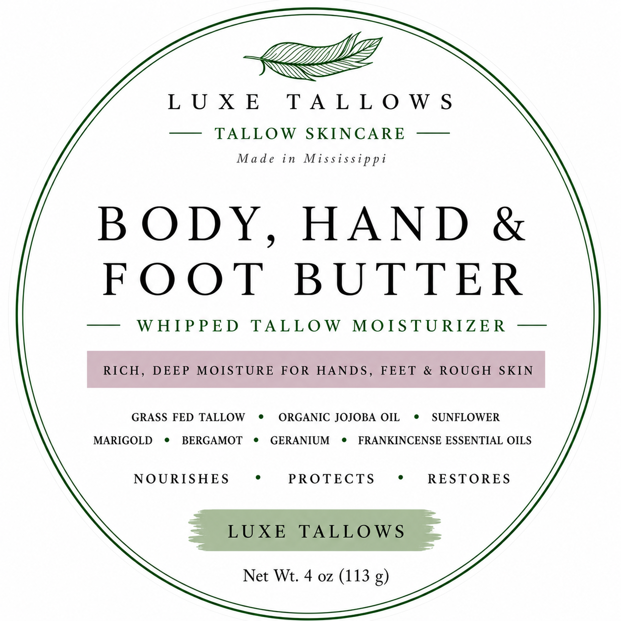 Body hand and foot butter label