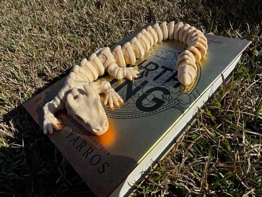 Bone Dragon Fidget Toy on Book | 3D Printed | Fantasy Dragon Fidget | Handmade Gift