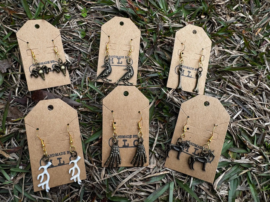 Bone & Brass Earrings | Dark Academia Fantasy Jewelry Gift